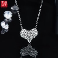 Parure de bijoux en moissanite en forme de cœur pour femme avec placage or/platine/rhodium, sertissage griffe, pendentif, boucles d'oreilles et bracelet en argent 925