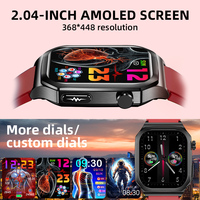 2025 Lige BWET280 ET280 nouvel écran AMOLED de 2.04 pouces fonction ECG Smartwatch appel d'urgence Calories Distance montre intelligente pour hommes