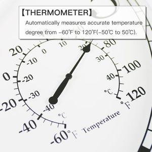 18,5 inch metal wandklok met thermometer hygrometer groot buiten- en binnenweerstation decoratieve klok voor tuin en terras - Product Image 3