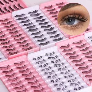 Ciglia ZYM-DBP-09 arricciate naturali sintetiche ecologiche ciglia a striscia intera in fibra chimica domestica vegana - Product Image 3