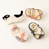 Vente en gros de pinces à cheveux en acétate motif chaton anime Kawaii, pour femmes, pour coiffures quotidiennes, accessoires de coiffure, cadeau de vacances