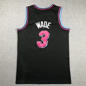 2025 vente en gros et Offres Spéciales hommes Sport basket-ball brodé cousu noir rouge maillot #3 Dwyane <span class=keywords><strong>Wade</strong></span> <span class=keywords><strong>Miami</strong></span> maillots - Product Image 3