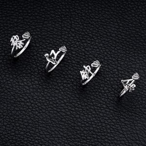 แหวนเงินแท้ 925 ปรับขนาดได้ สำหรับผู้หญิง ของขวัญแทนใจ แฟชั่นขายส่ง - Product Image 3