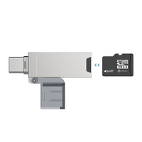 Lector de Tarjetas de Memoria DM CR006 Tipo C de Aleación de Zinc+PC con Ranura ExpressCard, Instalación Externa, Interfaz SD y USB para Teléfono y PC