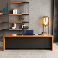 Bureau de direction en bois de pin massif écologique de style nordique, table de bureau en pin naturel, modèle JQYX-0078 pour le bureau du directeur, du patron