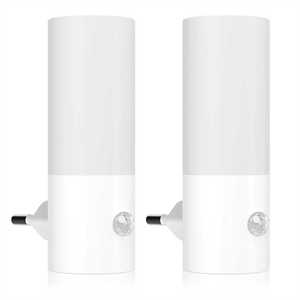เซ็นเซอร์ร่างกายมนุษย์ ไฟ LED กลางคืน โคมไฟติดผนัง 2700K แสงสีขาวอุ่น ไฟกลางคืนเปิดอัตโนมัติเมื่อตรวจจับการเคลื่อนไหว วัสดุ ABS - Product Image 1
