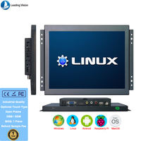 Monitor de Pantalla Táctil Pequeño de Marco Abierto de 8 Pulgadas con Resolución de 1024x768, Monitor de Pared para Uso Comercial con Windows y Android