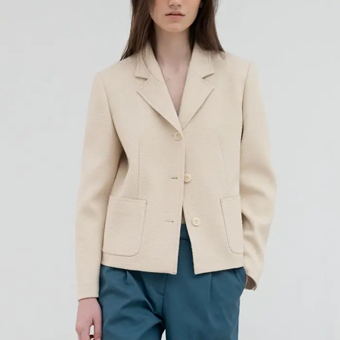 Custom Autumn Ladies Elegant Small Fragrant Blazer Coat Cardigan Short Office Women's Suit Jacket 2023