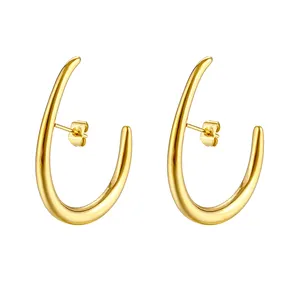 No minimum custom logo metal gold earrings cartoon flower design enamel earring with hook