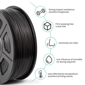 Filament d'imprimante 3D conducteur <span class=keywords><strong>SUNLU</strong></span> 1,75 mm HDPE 1 kg, non déformable, <span class=keywords><strong>ABS</strong></span>, service d'impression moulée professionnel, tiges en plastique - Product Image 2