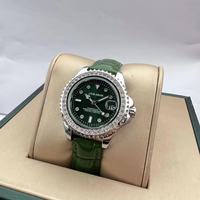 Louie Juelen Damen-Quarzuhr mit Zeiger-Diamantakzenten, Echtlederarmband, 3BAR Wasserdicht, Edelstahlgehäuse