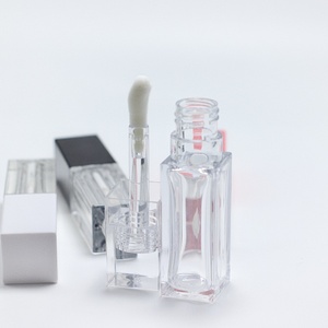 Custom 10ml Square Clear <b>Lip</b> <b>Gloss</b> Tubes Container Cosmetic Tubes Packaging for Lipstick Blush Lipgloss Tubes With Big Brush - Product Image 5