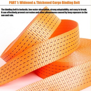 Correas de trinquete duraderas para camiones, bien recibidas por ODM, de 25 mm, 38 mm, 50 mm y 75 mm de ancho, con ganchos. - Product Image 3