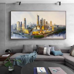 Art mural original dessiné à la main <span class=keywords><strong>New</strong></span> <span class=keywords><strong>York</strong></span> City Landscape Abstract Handmade Frame Artwork Oil Large Paintings with Frame - Product Image 3