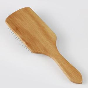 Hemu Tablero grande Peine para peinar el cabello liso Cojín Airbag Masaje del cuero cabelludo Peine para el cabello de color madera natural - Product Image 5
