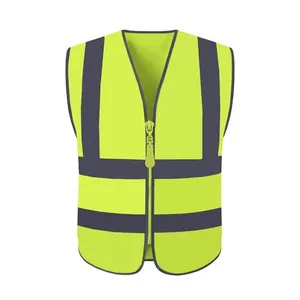 ZUJA Ritsleting Dasar Reflektif Rompi Hi Vis