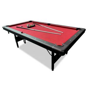 Mesa de Billar Portátil <span class=keywords><strong>TopSports</strong></span> de 6/7/8 Pies con Troneras de Cuero y Amortiguador de Goma con Patas Plegables - Product Image 3