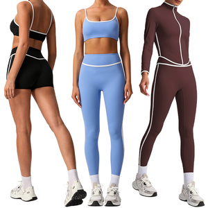 Ensemble de 4 pièces de vêtements de <span class=keywords><strong>sport</strong></span> pour femme sm2393-<span class=keywords><strong>Z</strong></span> : soutien-gorge de <span class=keywords><strong>sport</strong></span> taille haute, veste à lignes contrastées, pour course à pied, fitness et yoga - Product Image 1