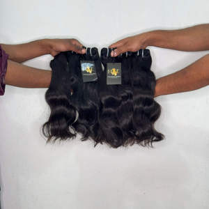 Extensiones de Cabello Humano Natural Indio con Cierre, Paquetes de Cabello Ondulado Natural, Paquetes de Cabello Humano Indio Ondulado Temple - Product Image 2