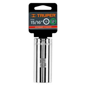 Truper 1/2 \ "Set di prese con 6 unità 15/16 '\ lungo Dado 12 punti Cuadro 1/2' - Product Image 4