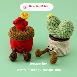 Caja de Joyería Tejida a Mano de Lana, Moderna, con Tapa, Diseño de Lingote de Oro Xuefei, Caja de Almacenamiento de Dinero con Forma de <span class=keywords><strong>Cactus</strong></span> - Product Image 1