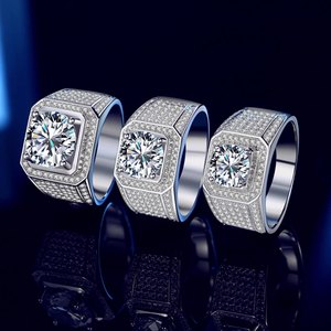 Zhong Nuo יוקרה בסדר הגר"א מוסמך Moissanite תכשיטי גברים Moissanite טבעת - Product Image 1
