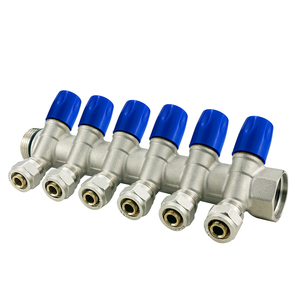 <span class=keywords><strong>Colector</strong></span> de distribución modular de latón con válvulas de cierre para sistemas de agua domésticos adecuados para tuberías PEX y <span class=keywords><strong>Multicapa</strong></span>. - Product Image 6