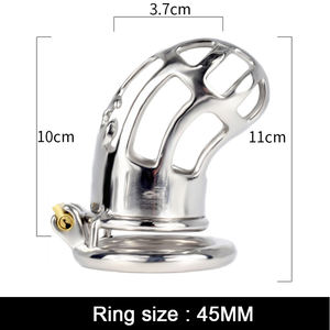 قفص طويل لجهاز عفة الذكور قفص عفة بديل مجوف BDSM قفص عفة رجالي معدني للنساء - Product Image 3