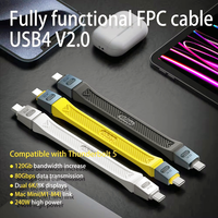 Kabel Thunderbolt 3 Tipe-C ke Tipe-C 8K PD 240W 80Gbps dengan Pengisian Cepat 5A, Material FPC, Chip E-Marker