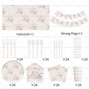 Damai Kids Animal Theme Party Tableware Set Paper <b>Plates</b> Cups Napkins Birthday Decoration Supplies <b>Disposable</b> Eco-friendly - Product Image 4