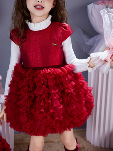 Robe courte à manches courtes en maille moelleuse de haute qualité pour filles, nouveau design, idéale pour les fêtes d'anniversaire des enfants - Product Image 2