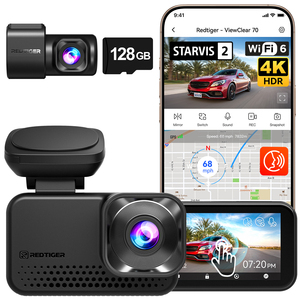 <span class=keywords><strong>Cam</strong></span>éra embarquée double objectif Redtiger Distributor ViewClear 70 <span class=keywords><strong>4K</strong></span> 2.5K avec double capteur, Wifi, GPS, vision nocturne et écran tactile - Product Image 1