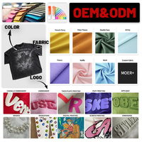 Fabricant de T-shirts surdimensionnés personnalisés pour hommes, 230 g/m², tricot gaufré, impression DTG, T-shirt vintage lavé, streetwear pour les propriétaires de marques