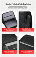 Sac à dos pour ordinateur portable 15,6 pouces, multi-compartiments, durable, avec logo personnalisé, en polyester imperméable et antivol, Oxford, pour affaires