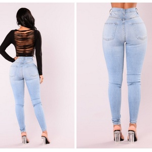Pantalons crayon tendance européens et américains, bleu clair, jeans stretch, pantalons pour femmes - Product Image 4