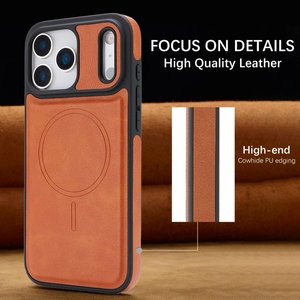 Étui magnétique <span class=keywords><strong>en</strong></span> <span class=keywords><strong>cuir</strong></span> tendance compatible <span class=keywords><strong>avec</strong></span> <span class=keywords><strong>iPhone</strong></span> 17 16 15 <span class=keywords><strong>14</strong></span> 13 <span class=keywords><strong>Pro</strong></span> Max, <span class=keywords><strong>coque</strong></span> de protection <span class=keywords><strong>avec</strong></span> étiquette latérale effet peau - Product Image 3