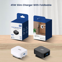 Cargadores de Pared Rápidos Tommox de 45W Tipo-C, Plegables, con Enchufe EU, UK, KR, para Teléfonos Móviles, Tabletas, iPad, Venta al Por Mayor