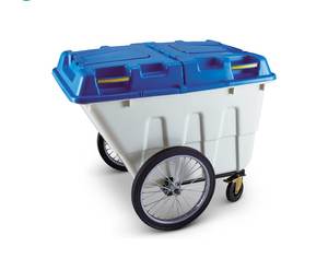 NUEVO 400 litros 4 ruedas Cubo de basura de plástico móvil Recogida de basura por carro de mano Camión de basura de mano - Product Image 1
