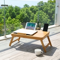 Mesa Plegable de Bambú para Portátil, Bandeja para Cama, Mesa Portátil para Ordenador, para Dormitorio, Estudio, Oficina en Casa, Viajes, Venta al por Mayor, Personalizable