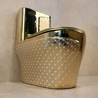 WC à Chasse d'Eau Complète BGS Design Nord-Européen Blanc et Or, Ensemble de Toilettes de Salle de Bain Fournisseurs Toilettes Fille Chinoise