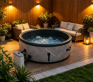 Jacuzzi Inflable, Bañera de Hidromasaje para 2-6 Personas, Eficiente Energéticamente, Portátil, para Interiores y Exteriores, con 120 Chorros de Aire - Product Image 1