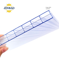 JINBA épaisseur transparent 10mm panneau uv serre prix double paroi toiture en relief plastique polycarbonate soleil pc feuilles creuses