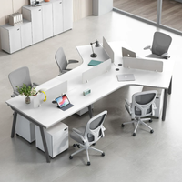 Bureau de travail moderne en bois durable avec cloison haute pour postes de travail en centre d'appels - Usage commercial