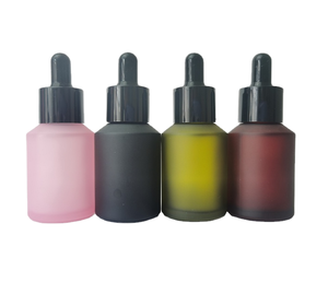 Frascos cuentagotas de vidrio inclinado con bloqueo de luz de 15ml, 30ml, 60ml, en negro, verde, rosa, marrón, esmerilados y transparentes - Product Image 1