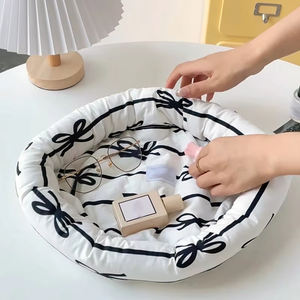 Panier de rangement de bureau moelleux à motif de nœud avec logo personnalisé, panier de rangement pour clés et bijoux, décoration de la <span class=keywords><strong>maison</strong></span> - Product Image 4
