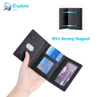 Étui de téléphone magnétique IExplore N52 avec aimant puissant, étui en cuir PU avec poche magnétique, 6 emplacements pour cartes pour iPhone 16 Pro 16 Pro Max