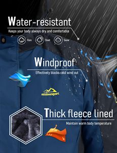 Men Water Resistant Mountain Ski Wind Breaker <strong>Jacket</strong> <strong>Fleece</strong> <strong>Lined</strong> Windproof <strong>Jacket</strong> <strong>Fleece</strong> Warm Coat With Hood Winter <strong>Jackets</strong> - Product Image 2