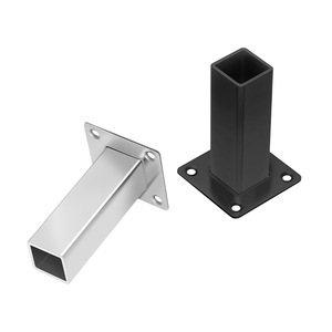 Soporte de Montaje Lateral Universal de Acero Inoxidable con Base de Brida para Tubo Cuadrado, Engrosado, para Conector de Barra de Ropa de Rack - Product Image 1