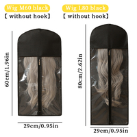 Sac de Rangement pour Perruques Anti-Poussière Réutilisable avec Fermeture Éclair pour Accessoires Capillaires