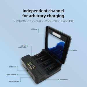 PUJIMAX 4 Slots New Upgrade Intelligent Flashlight Fast <strong>Charger</strong> for 3.7V Lithium Battery 26650 21700 <strong>18650</strong> 16340 14500 - Product Image 4